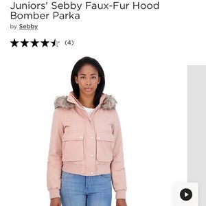 Juniors faux fur bomber parka NEW WITH TAGS